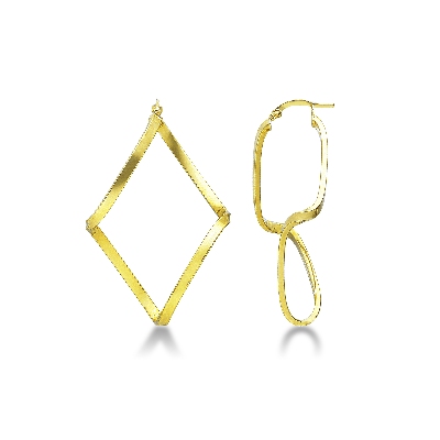 Boucles d’oreilles or jaune 18k au design géométrique