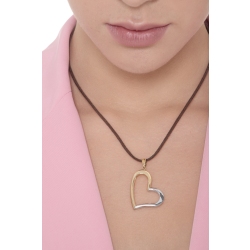 Pendentif cœur en Or Jaune et Blanc 18k 2