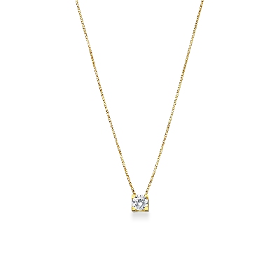 Collier en or jaune 18 carats avec petit zircon