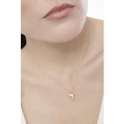 Collier dauphin en or jaune 18k, 42 cm 2