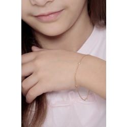 Bracelet fantaisie femme en or jaune 18 carats avec quatre zircons 2