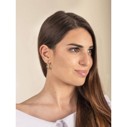 Boucles d'oreilles en Or Jaune 18k avec Design Ondulé 2