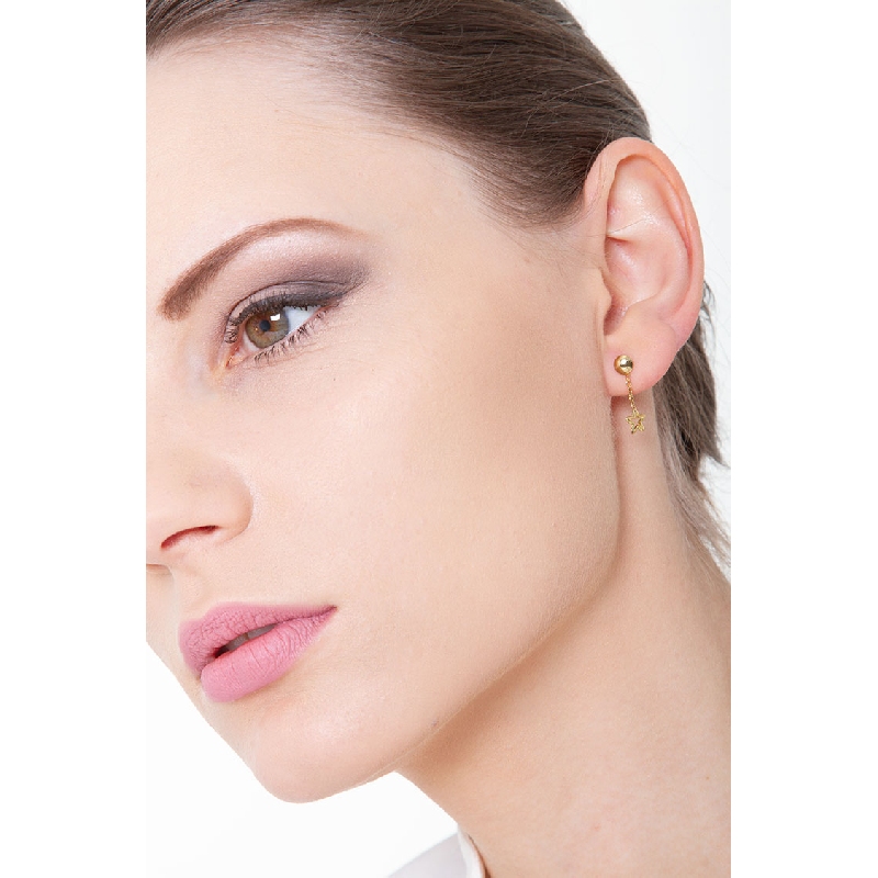 Boucles d’oreilles en or jaune 18 carats avec ’étoile