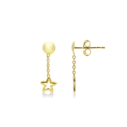 Boucles d’oreilles en or jaune 18 carats avec ’étoile