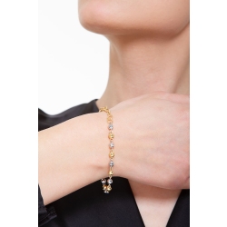 Bracelet fantaisie femme en or jaune et blanc 18k 2