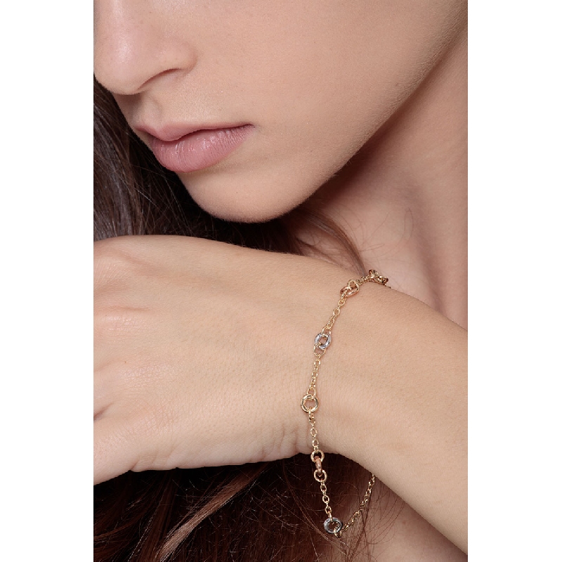 Bracelet fantaisie femme en 3 ors 18k Bracelet fantaisie femme en 3 ors 18k
