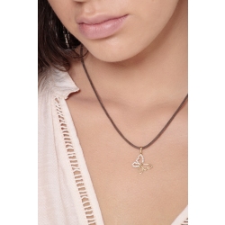 Pendentif papillon avec zircons en or jaune 18 carats 2