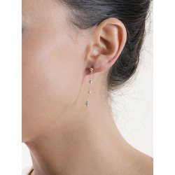 Boucles d’oreilles en or jaune et blanc 18 carats 4 cm 2