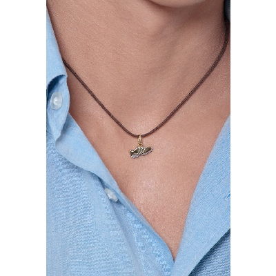 Pendentif chaussure de foot or jaune 750