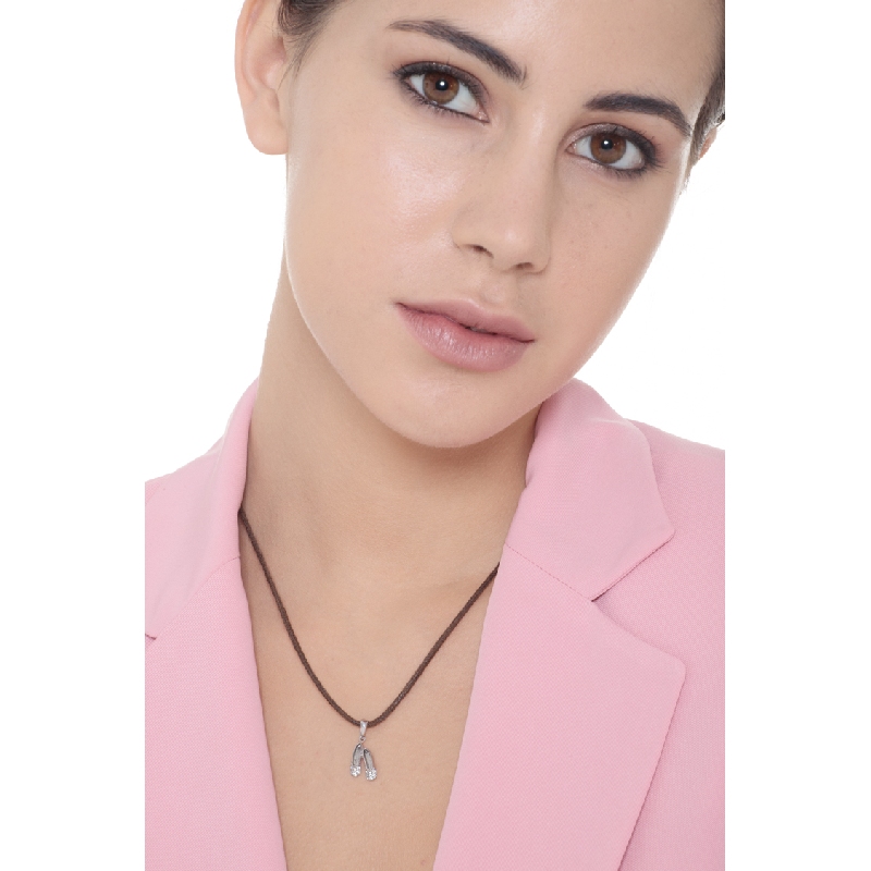 Pendentif chaussures de danse en or blanc 18K avec zircones Pendentif chaussures de danse en or blanc 18K avec zircones