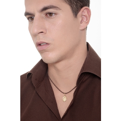 Pendentif sacré Or Jaune 18k avec image de la Vierge