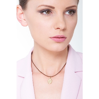 Pendentif sacré Or Jaune 18k avec image de la Vierge