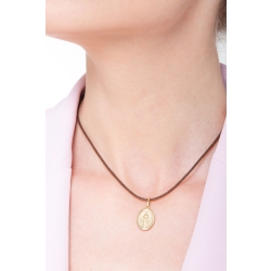 Pendentif sacré Or Jaune 18k avec image de la Vierge 2