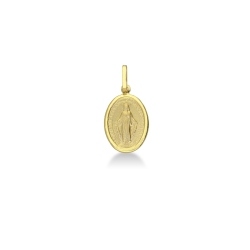 Pendentif sacré Or Jaune 18k avec image de la Vierge