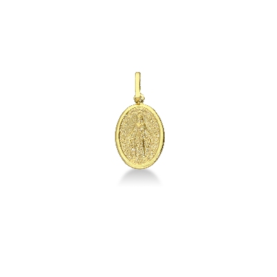 Pendentif sacré Or Jaune 18k avec image de la Vierge