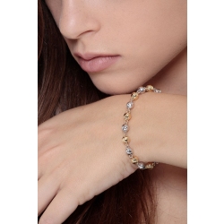 Bracelet femme or jaune et blanc 18k perles diamantées 2
