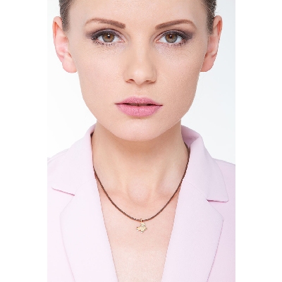 Pendentif papillon en or jaune 750 avec zirconias