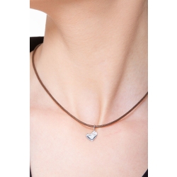 Pendentif cœur en Or Blanc 18k avec zircones 2