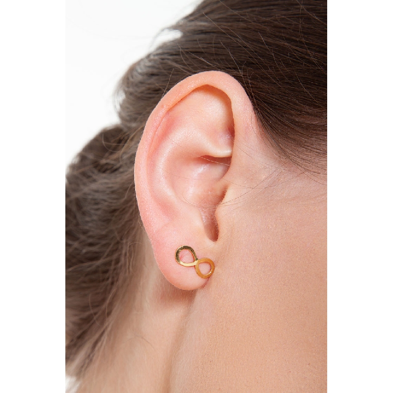 Boucles d’Oreilles Infini en Or Jaune 18k