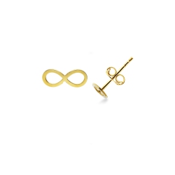 Boucles d’Oreilles Infini en Or Jaune 18k