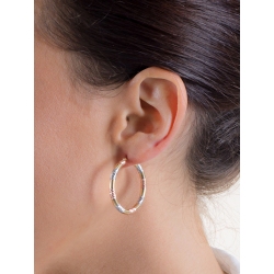 Créoles en or jaune, blanc et rose 18k 2