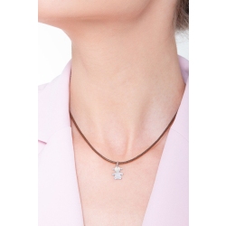 Pendentif enfant en or blanc 18k silhouette fillette 2