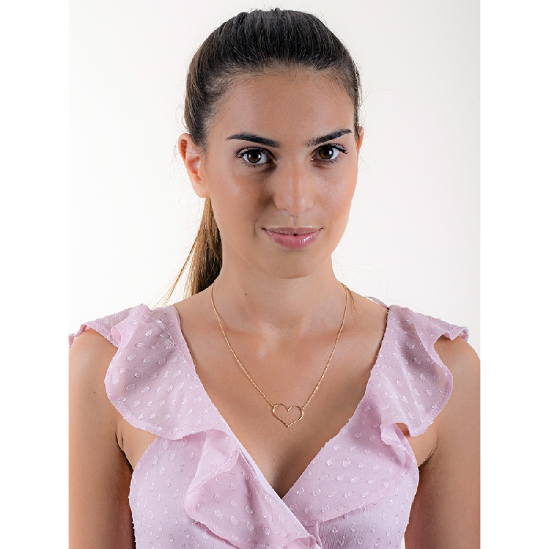 Collier avec cœur en or jaune 18k Collier avec cœur en or jaune 18k