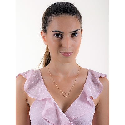 Collier avec cœur en or jaune 18k