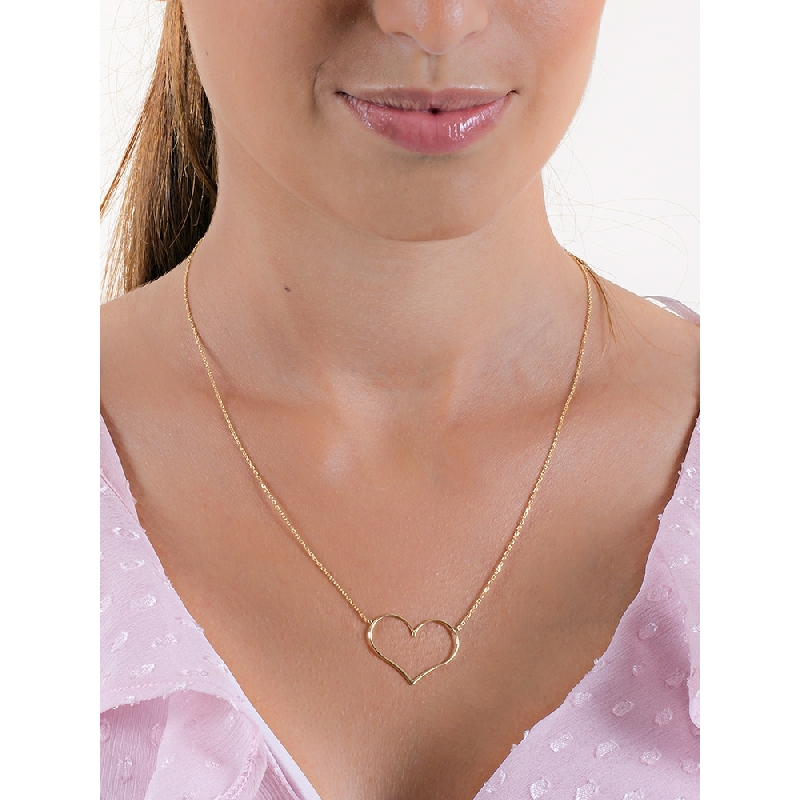 Collier avec cœur en or jaune 18k Collier avec cœur en or jaune 18k