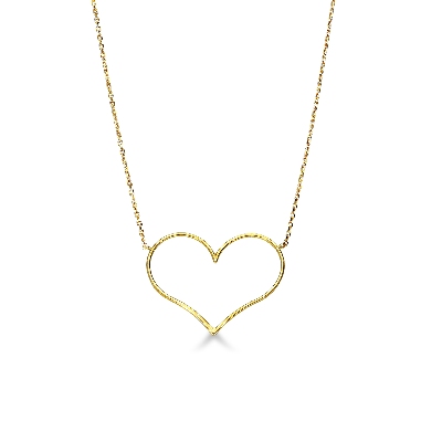Collier avec cœur en or jaune 18k