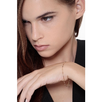 Bracelet en 3 ors 18k avec Inserts Diamantés et Pendentifs Sacrés