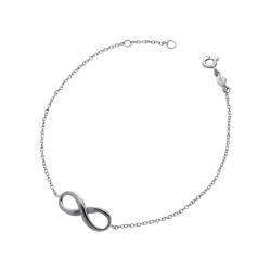 Bracelet fantaisie or blanc 18K, 19 cm