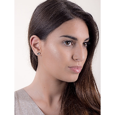 Boucles d’oreilles cœur en or rose et blanc 18k diamanté