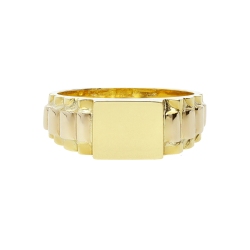 Bague or chevalière or jaune 18 k 2