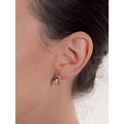 Boucles d’oreilles en or tricolore 18 carats, avec anneaux croisés 2