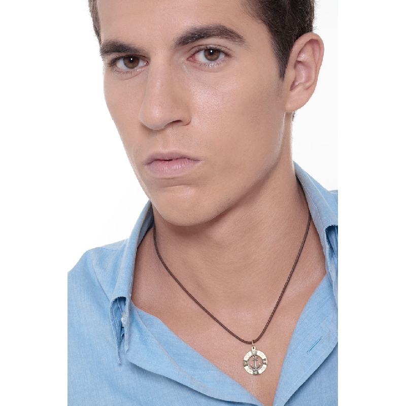 Pendentif  ancre en or jaune 18k rose des vents Pendentif  ancre en or jaune 18k rose des vents