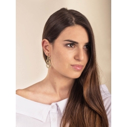 Boucles d'oreilles à chaîne en or jaune 18k, diamantées, pendantes et entrelacées 2