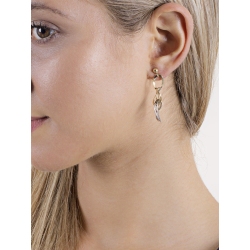 Boucles d’oreilles en or jaune et blanc 18k avec pendants ronds 2