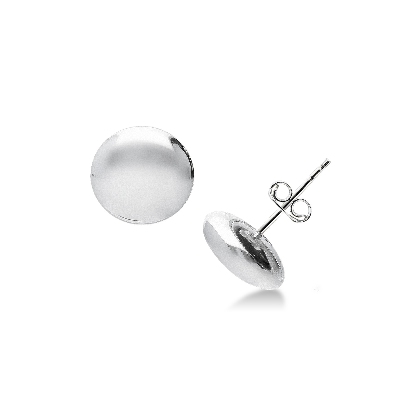 Boucles d'oreilles à bouton en or blanc 18k