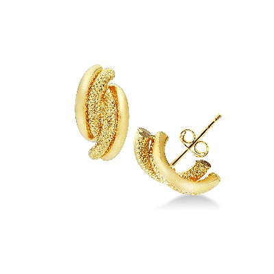Boucles d’oreilles en or jaune 18k au design ondulé