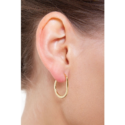 Boucles d'oreilles créoles goutte en or jaune 18k