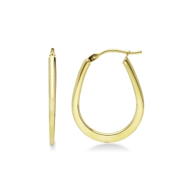 Boucles d'oreilles créoles goutte en or jaune 18k