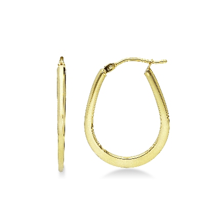 Boucles d'oreilles créoles goutte en or jaune 18k