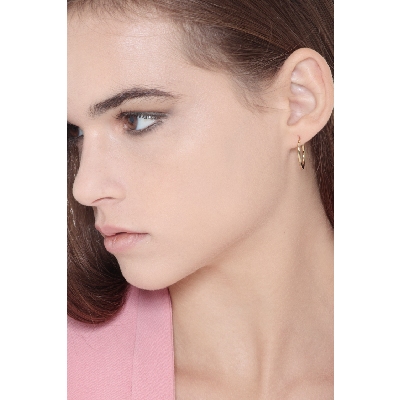  Boucles d'oreilles ovales en or jaune 18k