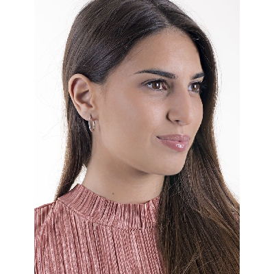 Petites Boucles d'oreilles Ovales en Or Blanc 18k