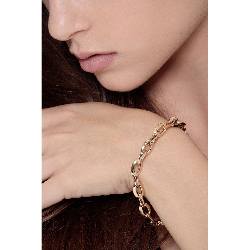 Bracelet pour femme en or jaune 18k avec mailles chaîne