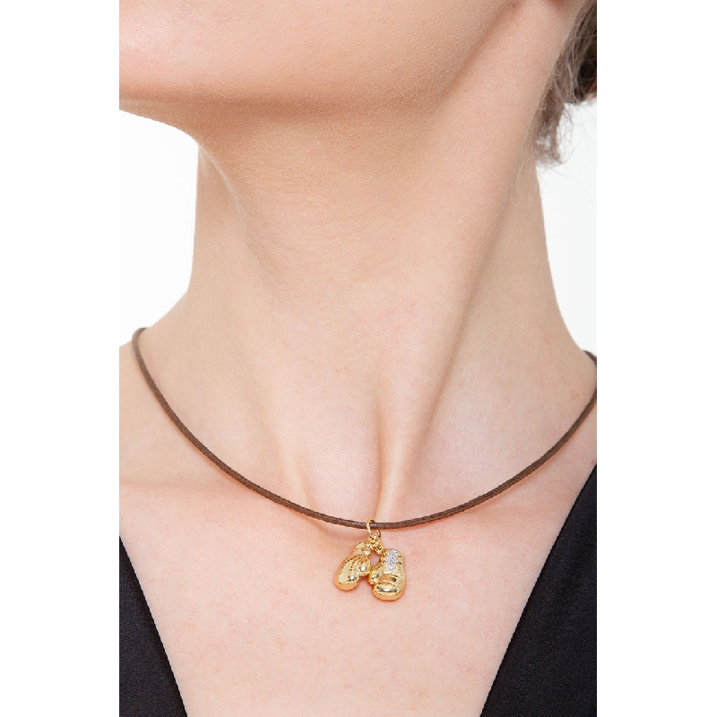 Pendentif gants de boxe en or jaune et blanc 18k Pendentif gants de boxe en or jaune et blanc 18k