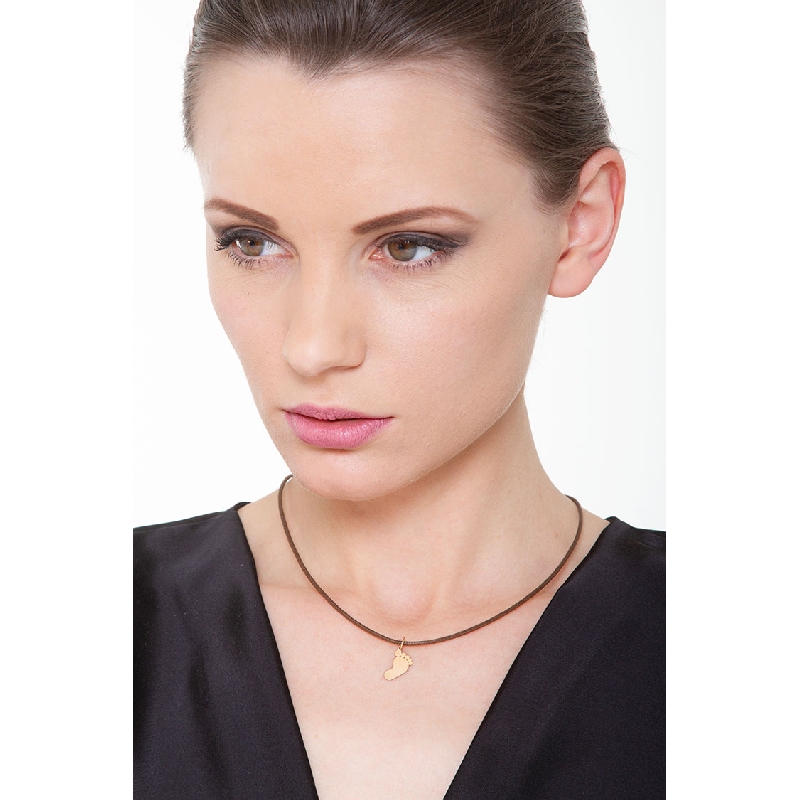 Pendentif petit pied en or rose 18k