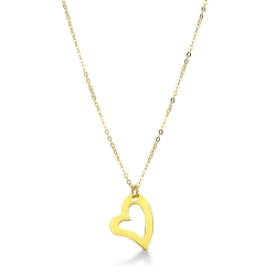 Chaîne cœur en or jaune 18k, 40 cm