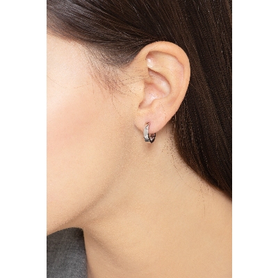 Boucles d'oreilles en or blanc 18 carats Ø 13 mm